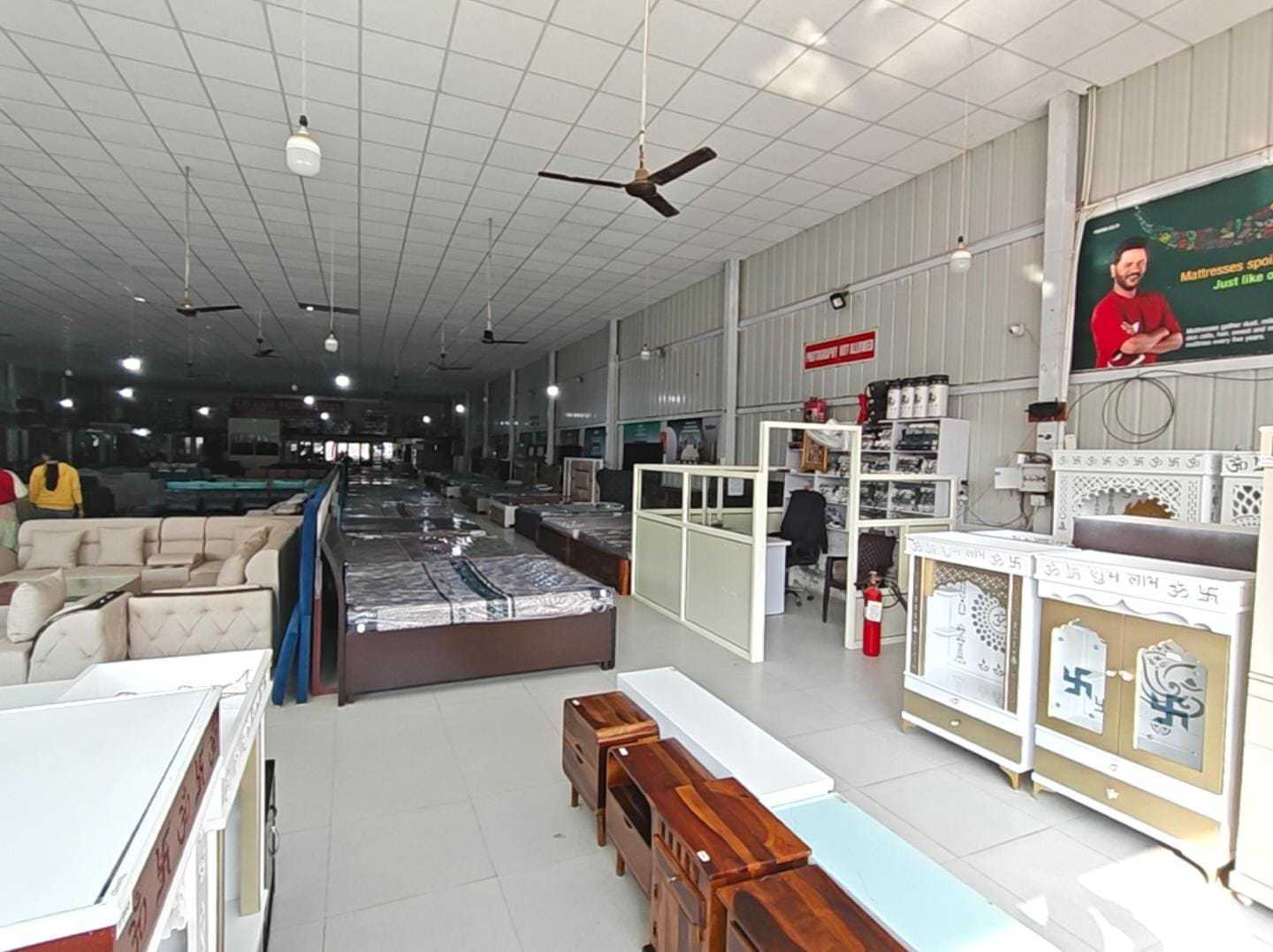 Bed & mattress section with wooden mandirs